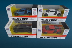 метален автомобил AUDI R8 в кутия, музикална 1/32 19х8,5х8,5 см. 4 цвята 701D