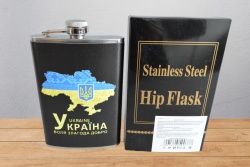 бутилка за аклохол, метал, сребриста 196 ml.