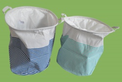 домашна потреба, кош за пране, текстил 40х50 см. противоводен с капак, морски дизайн