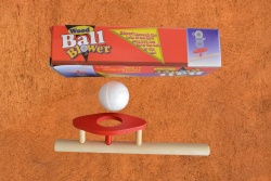 дървена играчка, пръчка- баланс, балансира топка, посредством духане 15х4х4 см. (150 бр. в стек)
