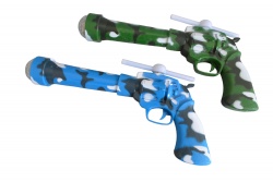 детска играчка, светеща, пистолет с перка, камуфлажен от пластмаса 33х15 см. 2 цвята 667