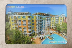 сувенир, магнитнa пластикa SUNNY BEACH HOTEL Sun Palace двуизмерен 8,5х5,5 см. (R4)
