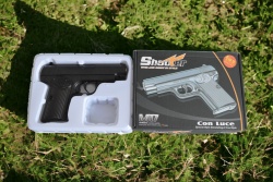 MЕТАЛЕН пистолет в цветна кутия М17 16,5x15 см.(Промоция- при покупка на кашон 48 бр. базова цена 10,50 лв.)