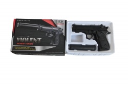 МЕАЛЕН пистолет в кутия C43 Glock 14,5x13,5 см. със заглушител (Промоция- при покупка на 48 бр. в кашон, базова цена 15,00 лв.)