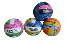 спортна стока, топка, волейболна, бяла основа, цветно парче Mibalon размер 5 (R4)