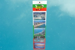 сувенири 5 бр. магнитни пластики 8,5х5,5 см. SUNNY BEACH 5 дизайна, двуизмерни на блистер 37,5х 9,5 см. 1 (R4)