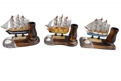 морски сувенир, часовник, настолен, риби, пояс, платноходки 24х26 см. Bulgaria (2 бр. в кутия)(R4)