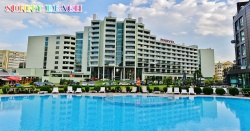 морски сувенир, платноходка от полеризин M.D.F. и мрежа 11х3х17 см. Sunny beach (4 бр. в кутия)(R4)