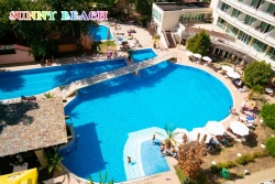 сувенир от дърво, котва с реалистични материали, надписана в горния край Sunny Beach Bulgaria 20x20 см.#