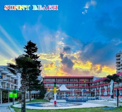 сувенир, магнитнa пластикa SUNNY BEACH  HOTEL Globus двуизмерен 8,5х5,5 см. (R4)