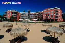 сувенир от дърво, котва с реалистични материали, надписана в горния край Sunny Beach Bulgaria 20x20 см.#