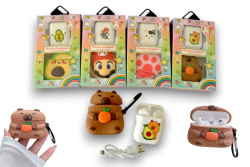 аксесоар за телефон Bluethooth слушалки с кейс, детски на блистер 4 модела 7х3,5х14,5 см.