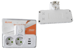 разклонител без кабел 2 гнезда 2 USB 1 Tap C 2500 w