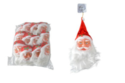 коледна украса, дядо Коледа- лице 40 см.с самозалепваща лепенка закачалка(12 бр. в стек)