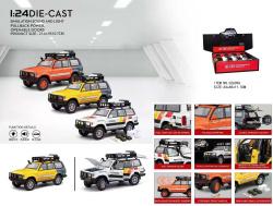 метален автомобил 1/24 отваря 7 врати,музикален Toyota Land Cruiser LC80 (8 бр. в кутия)