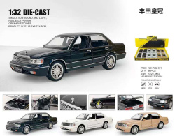 метална количка 1/32 Toyota Crown 6 врати 3 модела, отваря 2 врати, музикална (12 бр. в кутия)W32471