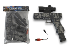 АВТОМАТИЧЕН пистолет със сачми Glock цветен 999-13 автоматичен 30х21х4 см. зарядна, двойна батерия 14500 в плик (Промоция- при покупка на секция 24 бр. базова цена 10,00 euro)