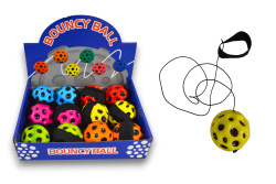 детска играчка, топка, скачаща мина 7,3 см. на дълъг ластик с накитник (12 бр. в стек) детска играчка, топка, скачаща мина 7,3 см. на дълъг ластик с накитник (12 бр. в стек)