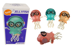 детска играчка от пластмаса, медуза, музикален, светещ в кутия 21х11х13 см. HX178