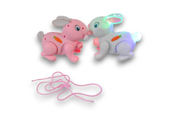 детска играчка от пластмаса, зайче, музикално, светещо 14х13х8 см. 6909В