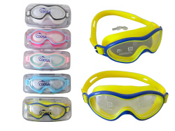 плувни очила, тип маска, детски, цяло стъкло 6 до 10 год. (12 бр. в кутия 96 бр. в кашон)