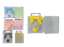 плувна щипка за нос с тапи за уши с връзка (80 бр. в кутия)