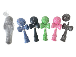 дървена играчка, кендама, гравирана, средна 18 см. (25 бр. в стек)